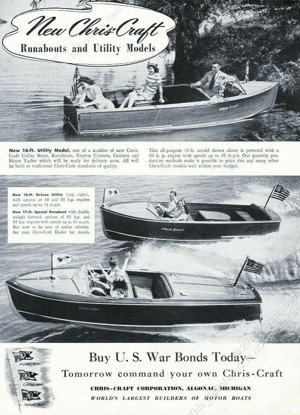 Chris-Craft Boats - 1945 CHRIS-CRAFT AD